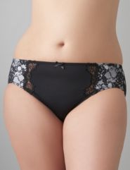 Lace overlay hipster panty by Cacique