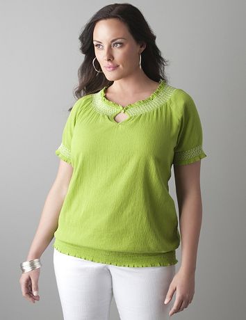 Gauze peasant top by Lane Bryant