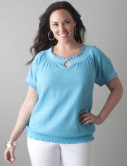 Gauze peasant top by Lane Bryant