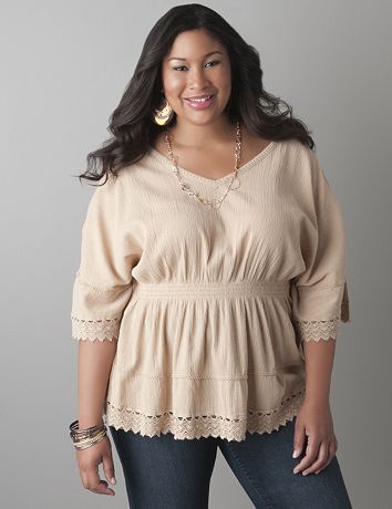 Gauze handkerchief top by Lane Bryant