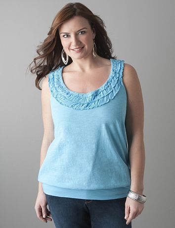 Ruffled band bottom tank by Lane Bryant