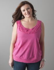 Ruffled band bottom tank by Lane Bryant