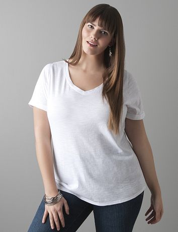 Plus size Slub V-neck tee by Lane Bryant
