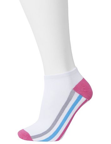 Striped sole low cut sock 3-pack by Lane Bryant