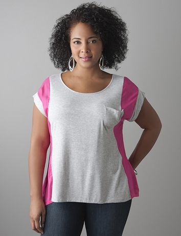Colorblock pocket tee by Lane Bryant