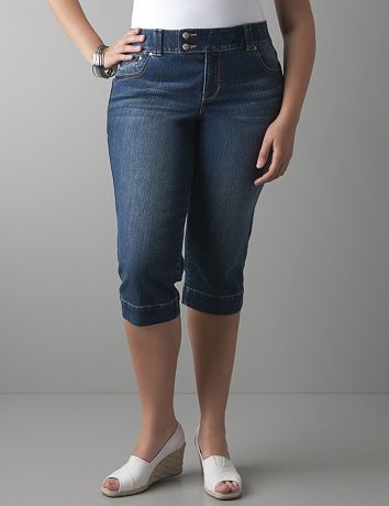 Denim capri with Tighter Tummy Technology