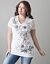 Lace sleeve crinkle tee by Seven7