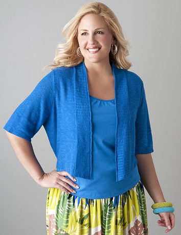 Slub linen shrug by Lane Bryant