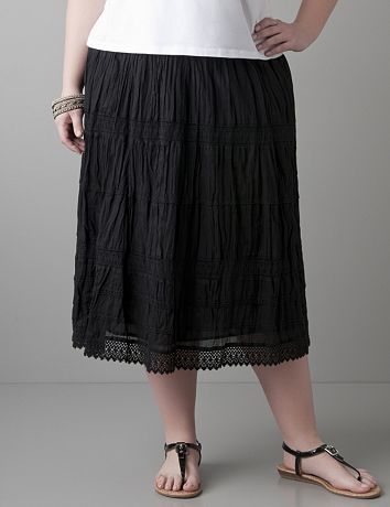 Crochet trim skirt by Lane Bryant