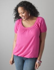Plus sized Crochet trim tee by Lane Bryant