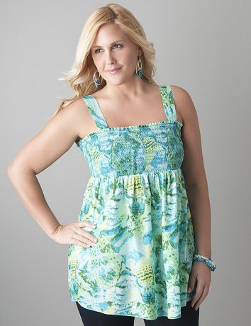 Smocked tank by Lane Bryant