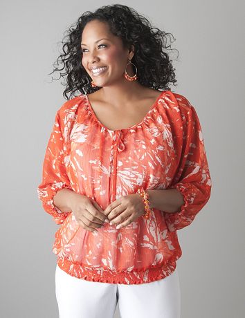 Sheer dolman blouse by Lane Bryant
