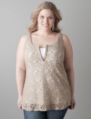 Plus sized Lace front tank by Lane Bryant