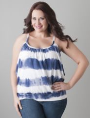 Tie dye banded bottom tank by Lane Bryant