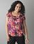 Draped Neck Print Mesh Top by Lane Bryant