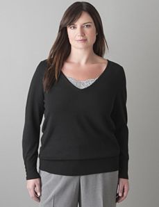 V-neck pullover sweater by Lane Bryant