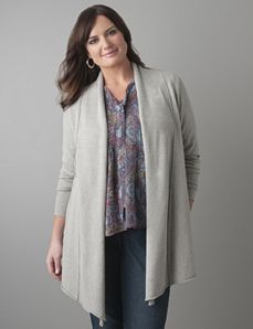 Full Figure Exposed Seam Cardigan by Lane Bryant