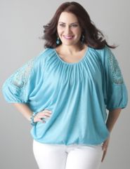 Crochet dolman top by Lane Bryant