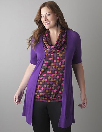 Short sleeve long cardigan by Lane Bryant