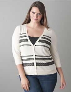 Lace embellished cardigan by Lane Bryant