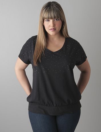 Full figure Embellished dolman tee by Lane Bryant