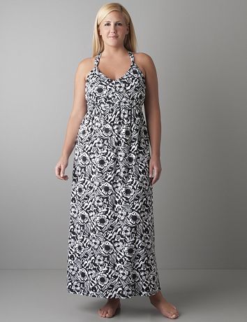 African floral maxi dress by Cacique