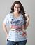 Postcard print slub tee by Lane Bryant