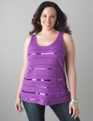 Sequin pintuck tank by Lane Bryant