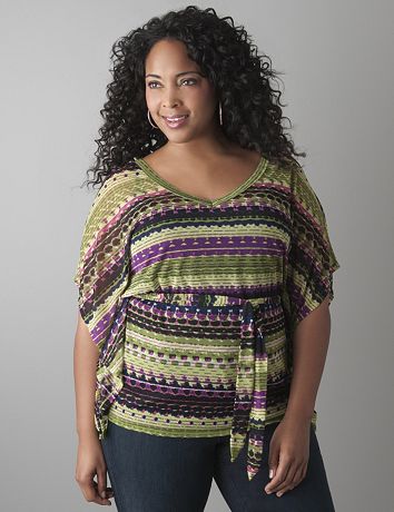 Plus size Layered mesh top by Lane Bryant
