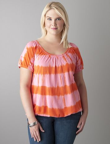 Tie dye crochet trim top by Lane Bryant