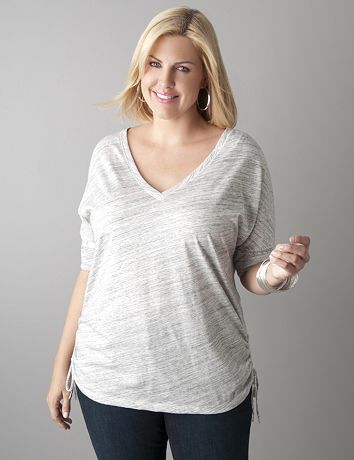 Shirred side dolman top by Lane Bryant