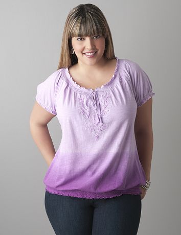 Embellished peasant tee by Lane Bryant