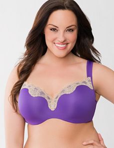 Lace trim smooth balconette bra