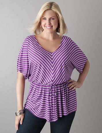 Chevron stripe peplum tunic by Lane Bryant