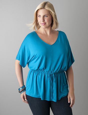 Drawstring peplum tunic by Lane Bryant