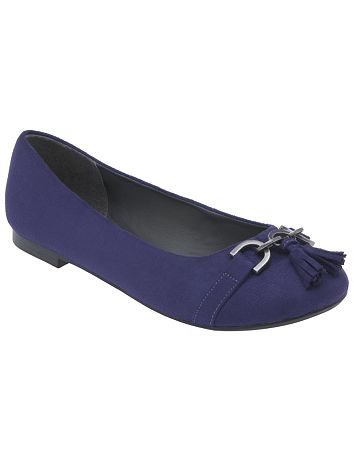 Faux suede tassel flat by Lane Bryant