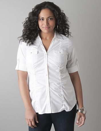 Shirred Side Sexy Shirt by Lane Bryant