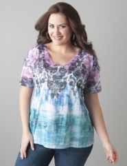 Embellished sublimation tee by Lane Bryant
