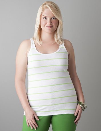 Striped ribbed tank by Lane Bryant