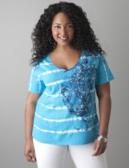 Seahorse embellished t shirt by Lane Bryant
