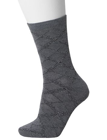Argyle & solid 2-pair sock duo by Lane Bryant