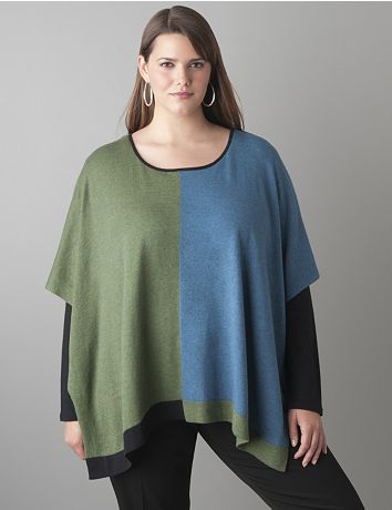 Colorblock poncho by Lane Bryant