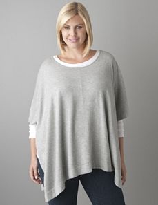 Scoop neck poncho by Lane Bryant
