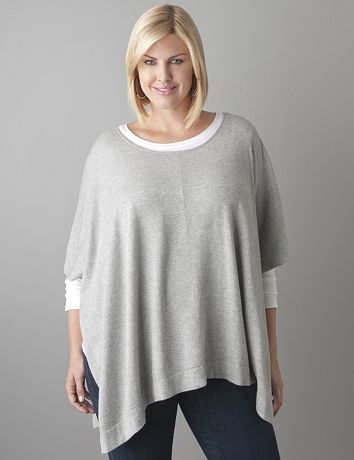 Scoop neck poncho by Lane Bryant