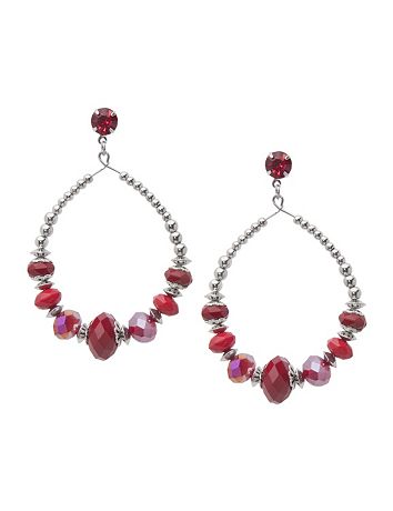 Faceted bead hoop earrings by Lane Bryant