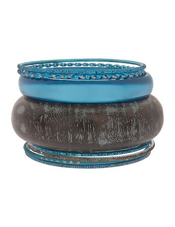 8 row mixed media bangle bracelet set by Lane Bryant