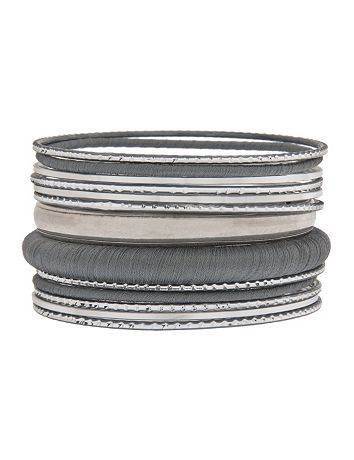 Thread-wrapped bangle bracelet set by Lane Bryant