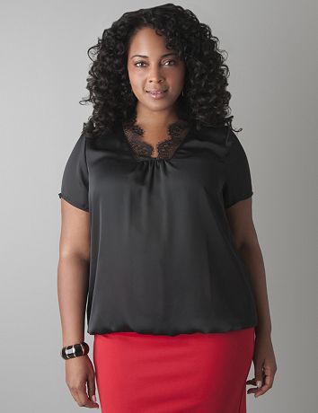 Scalloped lace blouse by Lane Bryant