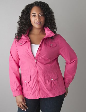Plus Size Packable Nylon Jacket by Lane Bryant