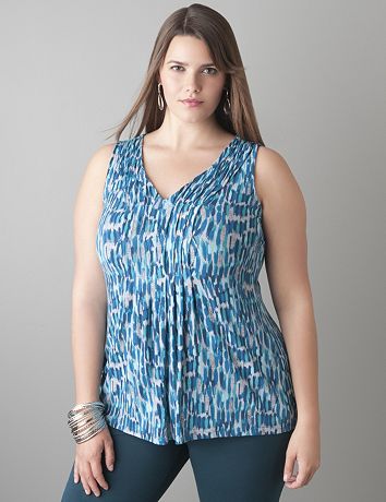 Pleated print tank by Lane Bryant